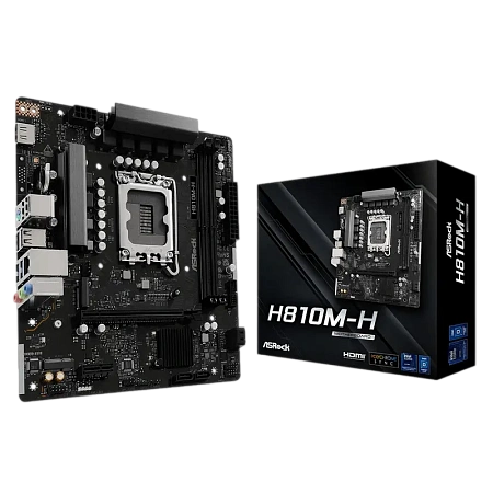 Материнская плата ASRock H810M-H, LGA1851, Intel H810, Micro-ATX Материнская плата ASRock H810M-H, LGA1851, Intel H810, Micro-ATX