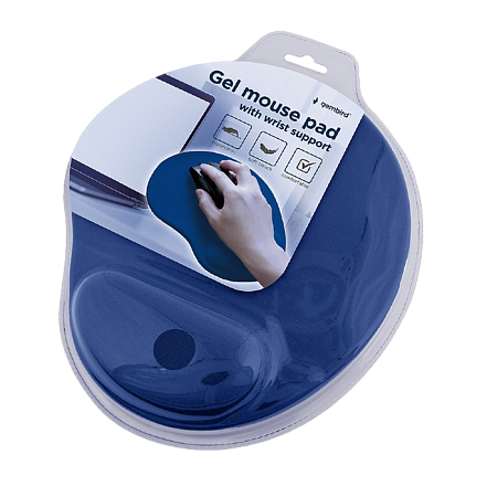 Mouse Pad Gembird MP-GEL-B, 240 × 220 × 4mm, Cloth, Gel wrist support, Blue