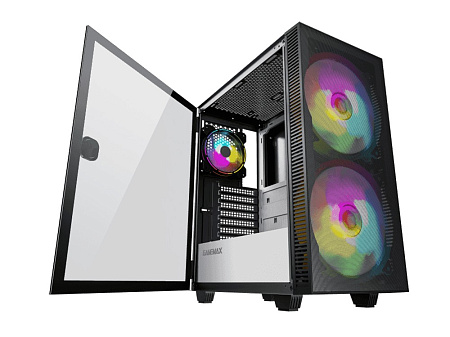 Case ATX GAMEMAX Aero, w/o PSU, 0.5mm, 2x200mm & 1x120mm ARGB fans, ARGB+PWM Hub, Front Mesh, TG, DF Case ATX GAMEMAX Aero, w/o PSU, 0.5mm, 2x200mm & 1x120mm ARGB fans, ARGB+PWM Hub, Front Mesh, TG, DF