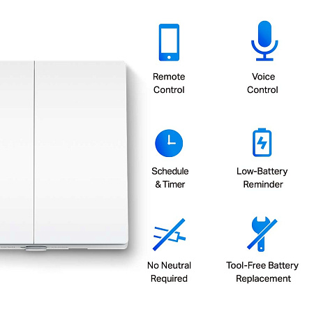 TP-Link Wireless Smart Light Switch "Tapo S220", White, 2-Gang
