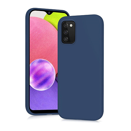 Helmet Case Liquid Silicone Samsung A03s, Blue Helmet Case Liquid Silicone Samsung A03s, Blue