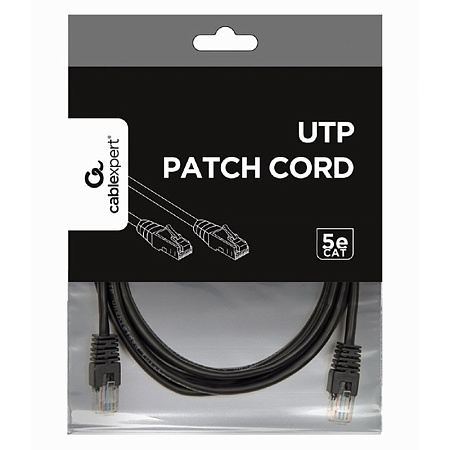 3m, Patch Cord Black, PP12-3M/BK, Cat.5E, Cablexpert, molded strain relief 50u" plugs 3m, Patch Cord Black, PP12-3M/BK, Cat.5E, Cablexpert, molded strain relief 50u" plugs