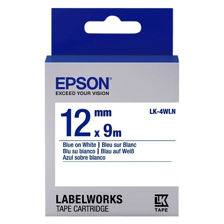 Картридж с лентой EPSON LK4WLN; стандарт 12 мм/9 м, голубой/белый, C53S654022