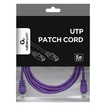 2m, Patch Cord Purple, PP12-2M/V, Cat.5E, Cablexpert, molded strain relief 50u" plugs 2m, Patch Cord Purple, PP12-2M/V, Cat.5E, Cablexpert, molded strain relief 50u" plugs