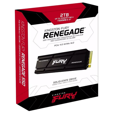 .M.2 NVMe SSD 2.0TB Kingston FURY  Renegade w/Heatsink10.5mm [PCIe 4.0 x4, R/W:7300/7000MB/s, 3DTLC]