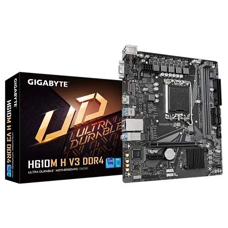Материнская плата Gigabyte H610M H V3 DDR4, LGA1700, Intel H610, Micro-ATX Материнская плата Gigabyte H610M H V3 DDR4, LGA1700, Intel H610, Micro-ATX