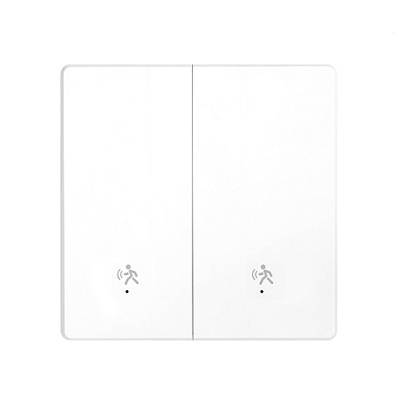 Moes Zigbee Smart Switch 2 Gang with Human Presence mmWare Radar 10GHz (Neutral Optional), White