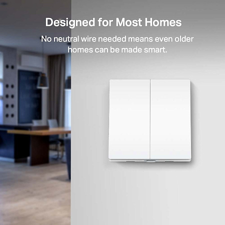 TP-Link Wireless Smart Light Switch "Tapo S220", White, 2-Gang
