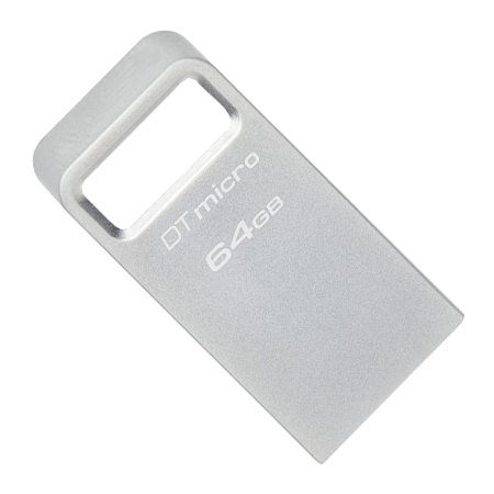  64GB USB3.2 Flash Drive Kingston DataTravaler Micro (DTMC3G2/64GB), Premium Metal Case (R:200MB/s)
