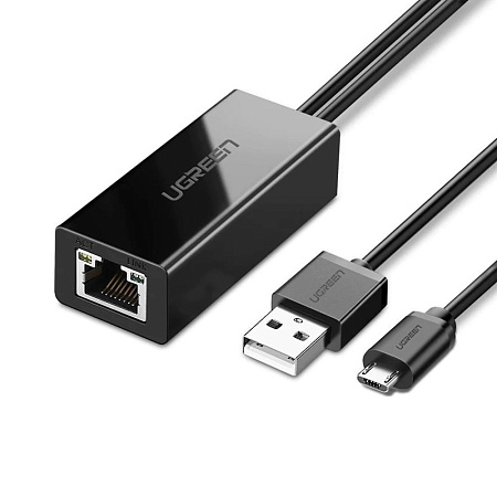 UGREEN Adapter for Chromecast Micro USB to Ethernet, Black UGREEN Adapter for Chromecast Micro USB to Ethernet, Black