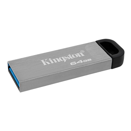  64GB USB3.2 Flash Drive Kingston DataTraveler Kyson, Silver, Metal Case, Key Ring (DTKN/64GB)