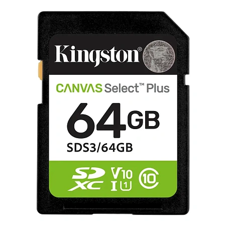 Карта памяти Kingston Canvas Select Plus, 64Гб (SDS3/64GB)