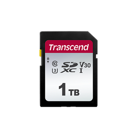 1.0TB SDXC Card (Class 10)  UHS-I, U3, Transcend 300S  "TS1TSDC300S" (R/W:100/85MB/s)