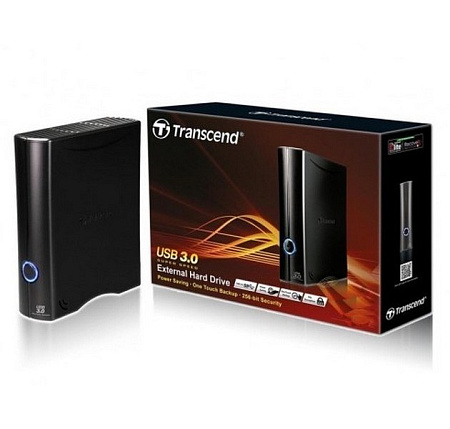  8.0TB (USB3.1) 3.5" Transcend "StoreJet 35T3", Black [256-bit AES encryption]