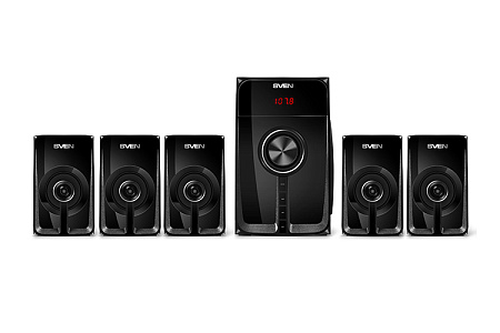 Audio System 5.1 SVEN "HT-202" 100w / 20w+5*16w, BLUETOOTH, USB, SD, FM, Display, RC, Black Audio System 5.1 SVEN "HT-202" 100w / 20w+5*16w, BLUETOOTH, USB, SD, FM, Display, RC, Black