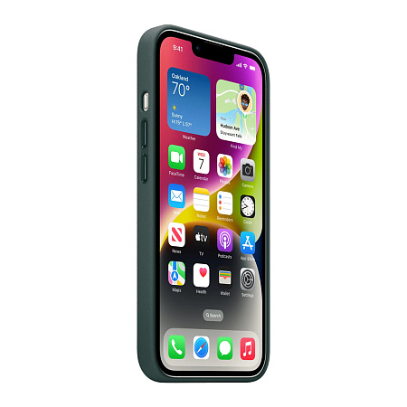 Case Original Leather with MagSafe for iPhone 14, Forest Green
