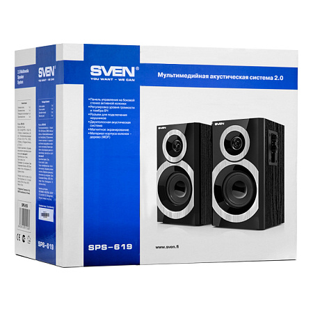 Speakers SVEN "SPS-619" Black, 20w Speakers SVEN "SPS-619" Black, 20w