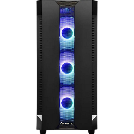Case ATX Chieftec HUNTER, w/o PSU, 0.5mm, 4x120mm ARGB fans, ARGB Hub, Front Mesh, Tempered Glass, 2