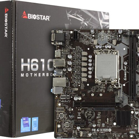 BIOSTAR H610MHP, Socket 1700, Intel® H610 (13/12th Gen CPU), CPU graphics, VGA, HDMI, Dual 2xDDR4-32,процессоры ,оперативная память, ssd, M2, hdd, кейсы