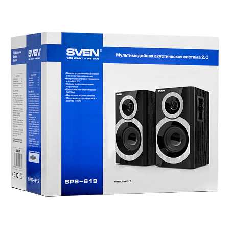 Speakers SVEN "SPS-619" Black, 20w Speakers SVEN "SPS-619" Black, 20w