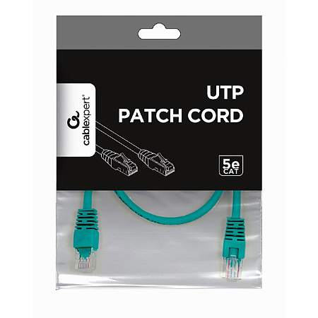  0.5m, Patch Cord  Green, PP12-0.5M/G, Cat.5E, Cablexpert, molded strain relief 50u" plugs